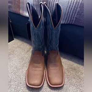 J.B. Dillon Brown and Blue Western Boots